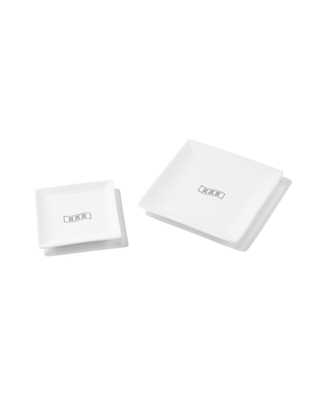 Outline Box Logo Ceramic Square Plate(Large & Small)