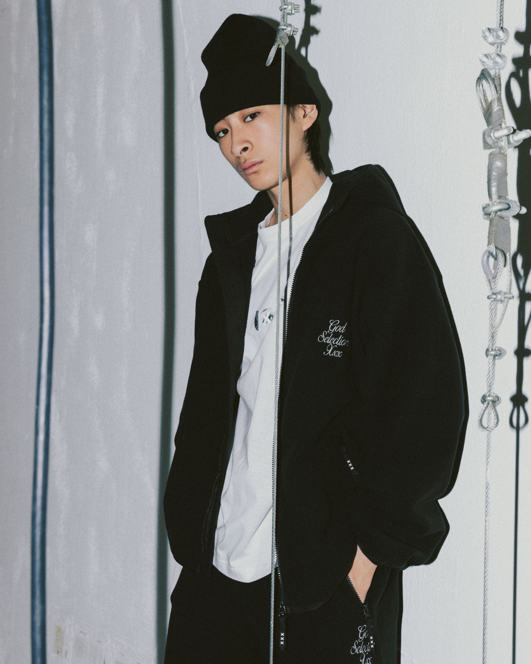 Script Logo Fleece Full Zip Hoodie
