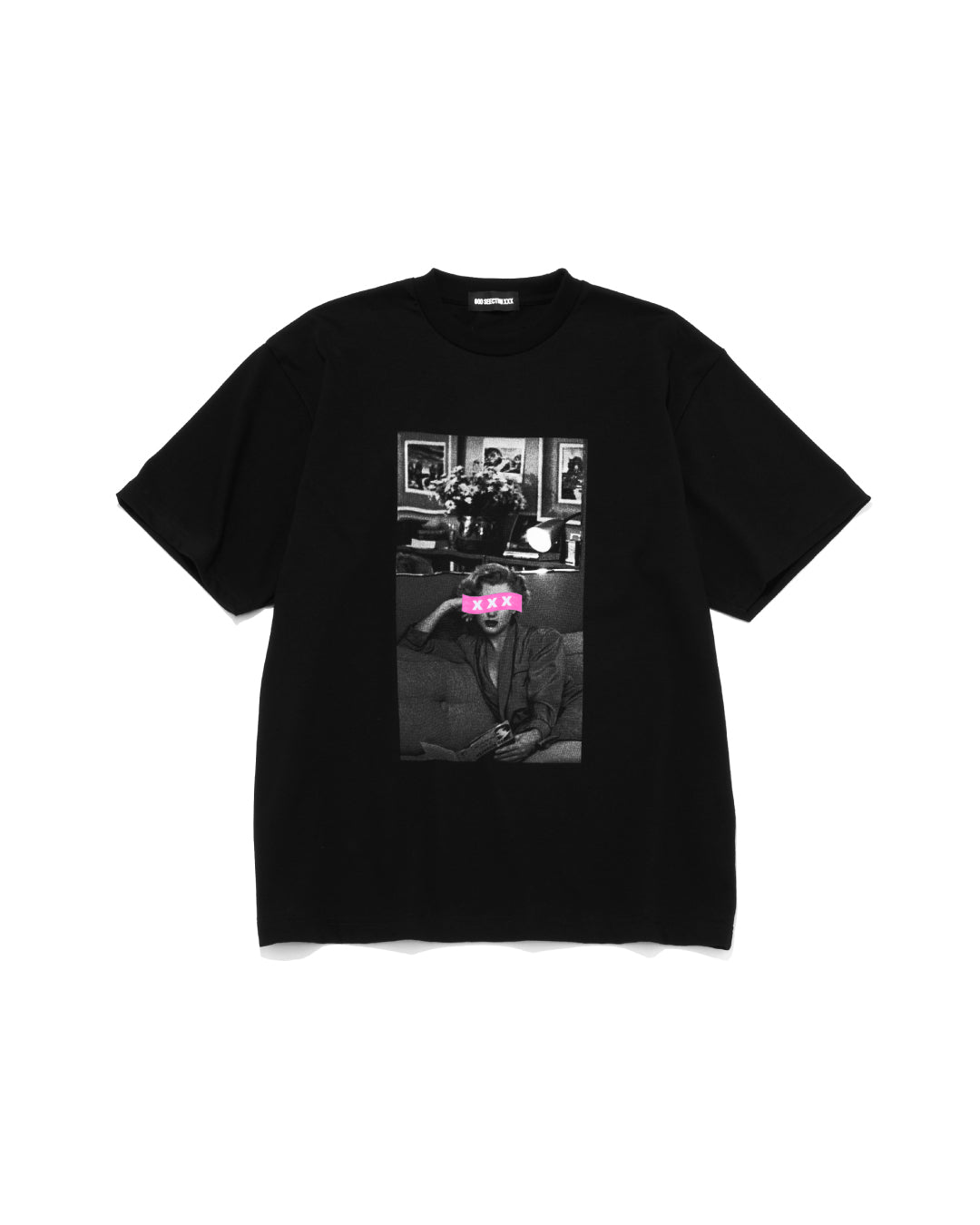 XXX Pink Box Logo Monochrome Photo Tee