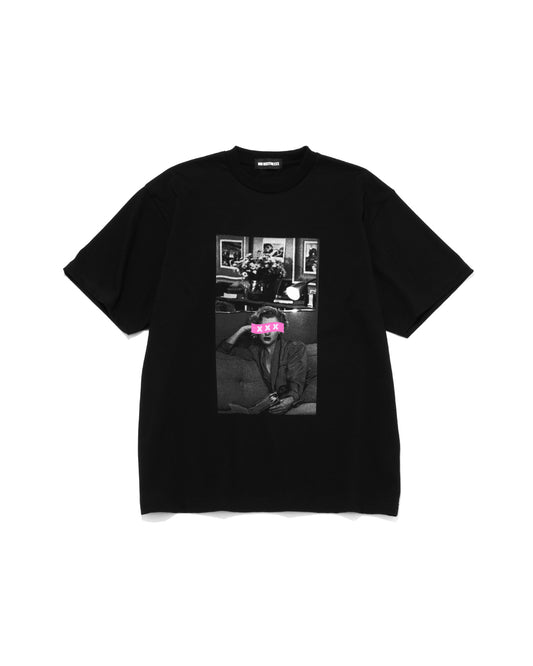 XXX Pink Box Logo Monochrome Photo Tee