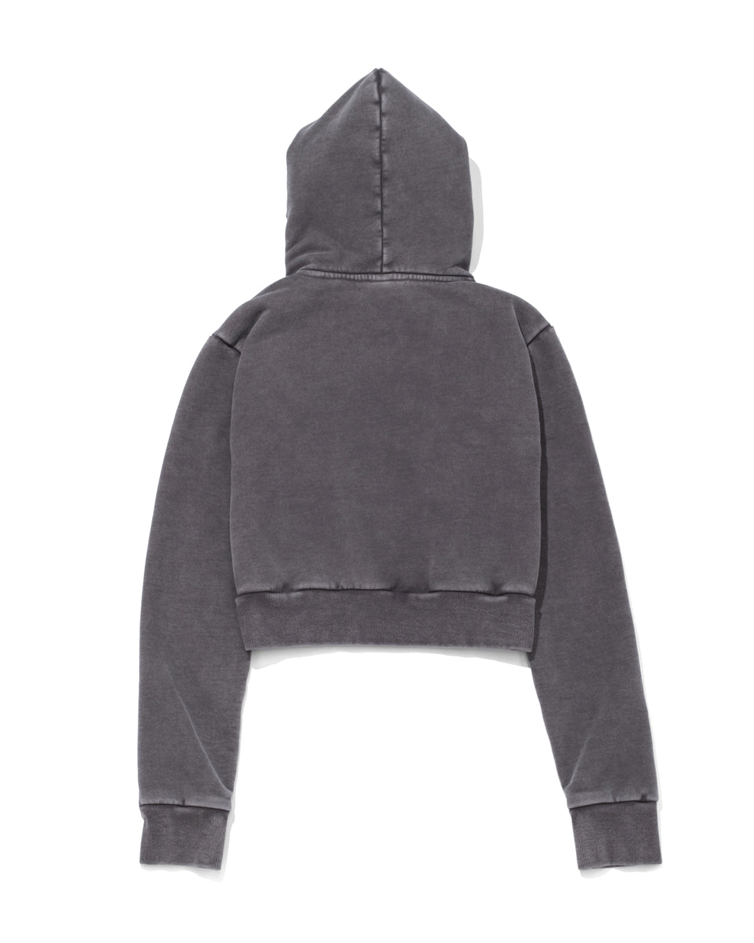 Rhinestone Logo Pigment Dyed Crop Hoodie