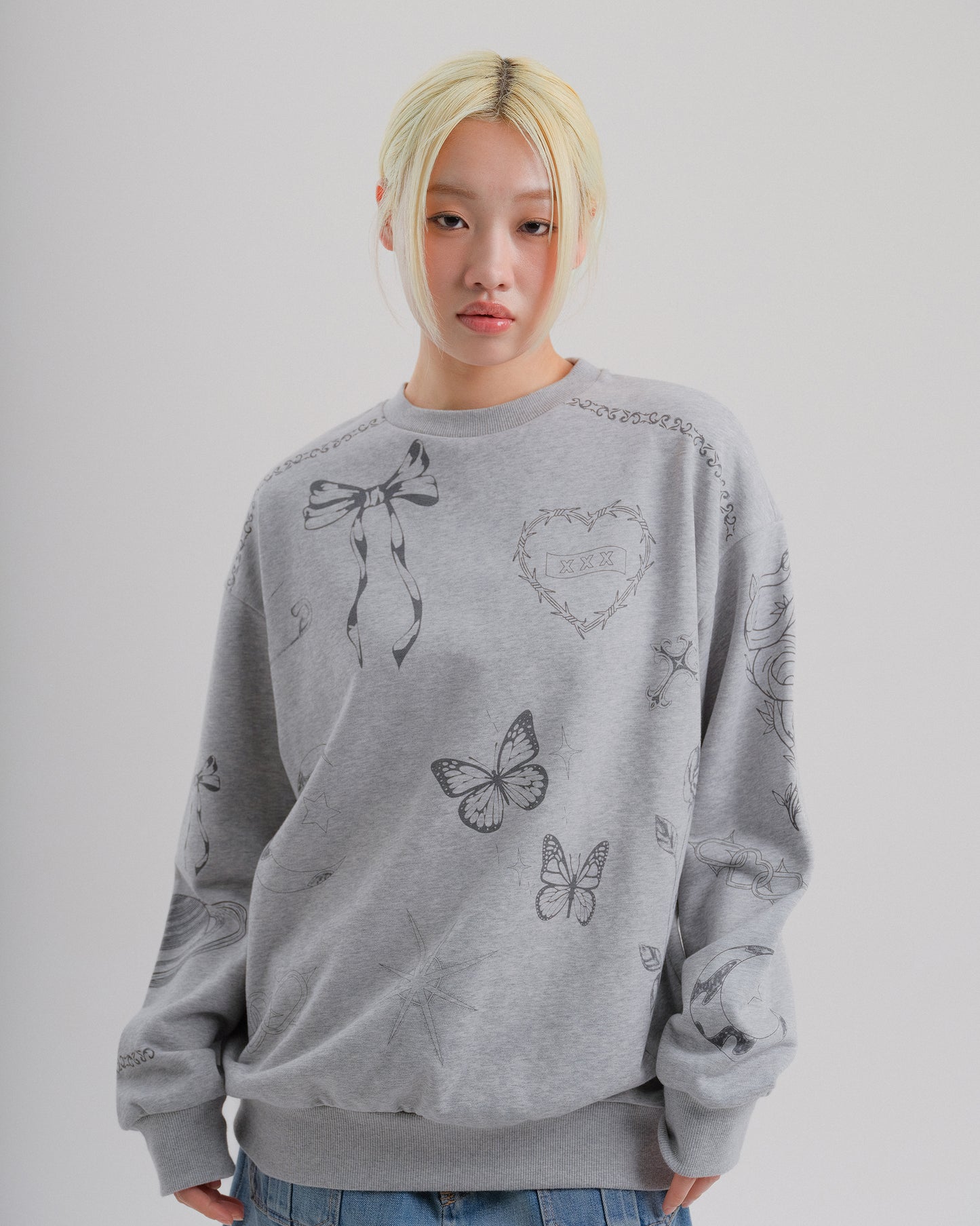 XXX Multi Tattoo Print Sweatshirt
