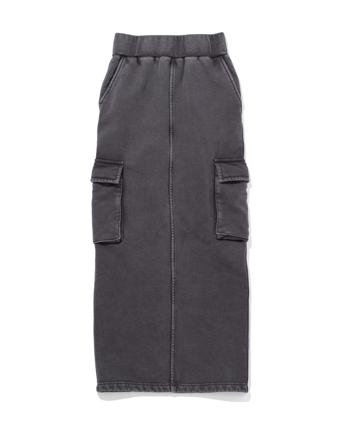 Rhinestone Logo Pigment Dyed Cargo Long Skirt