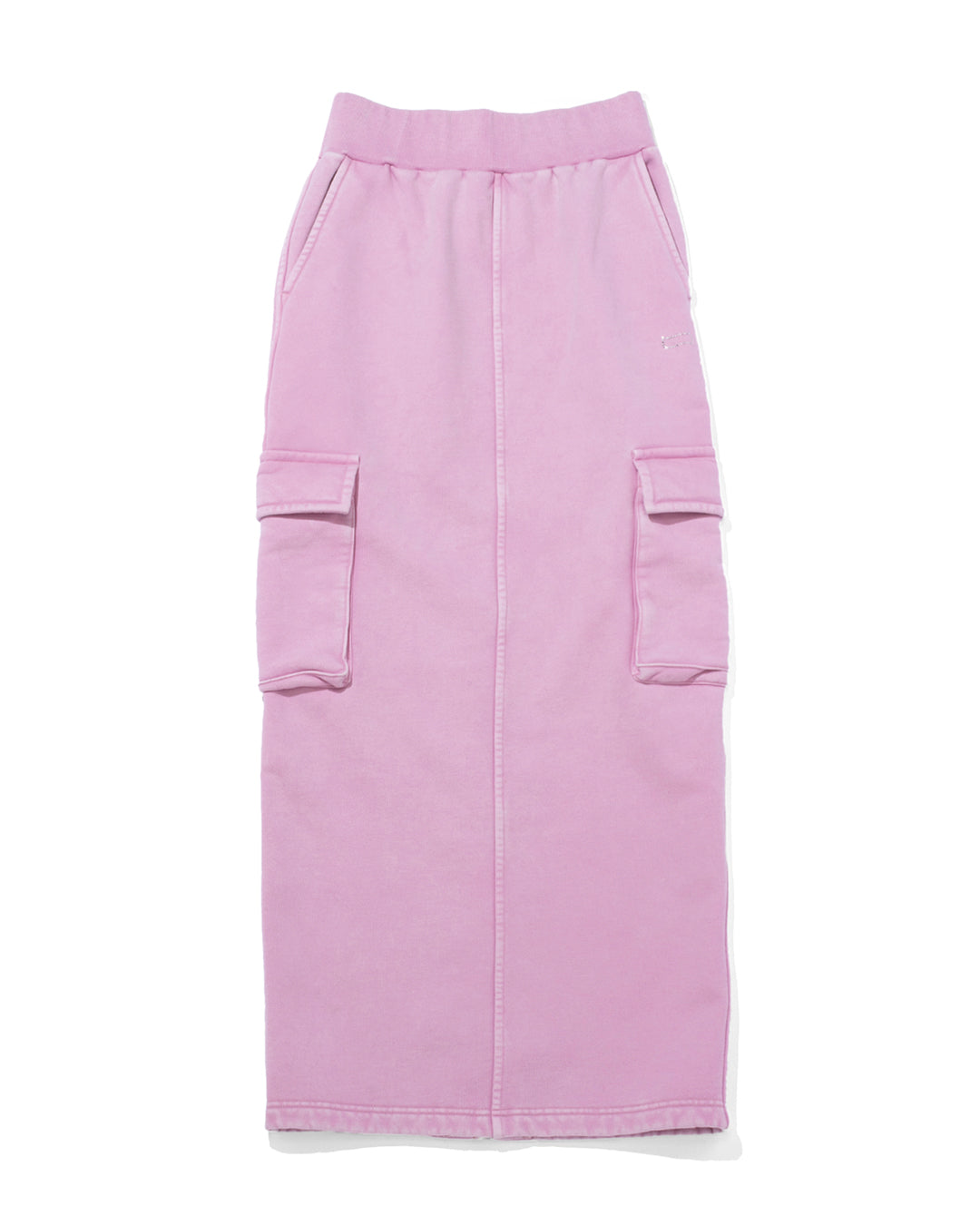 Rhinestone Logo Pigment Dyed Cargo Long Skirt