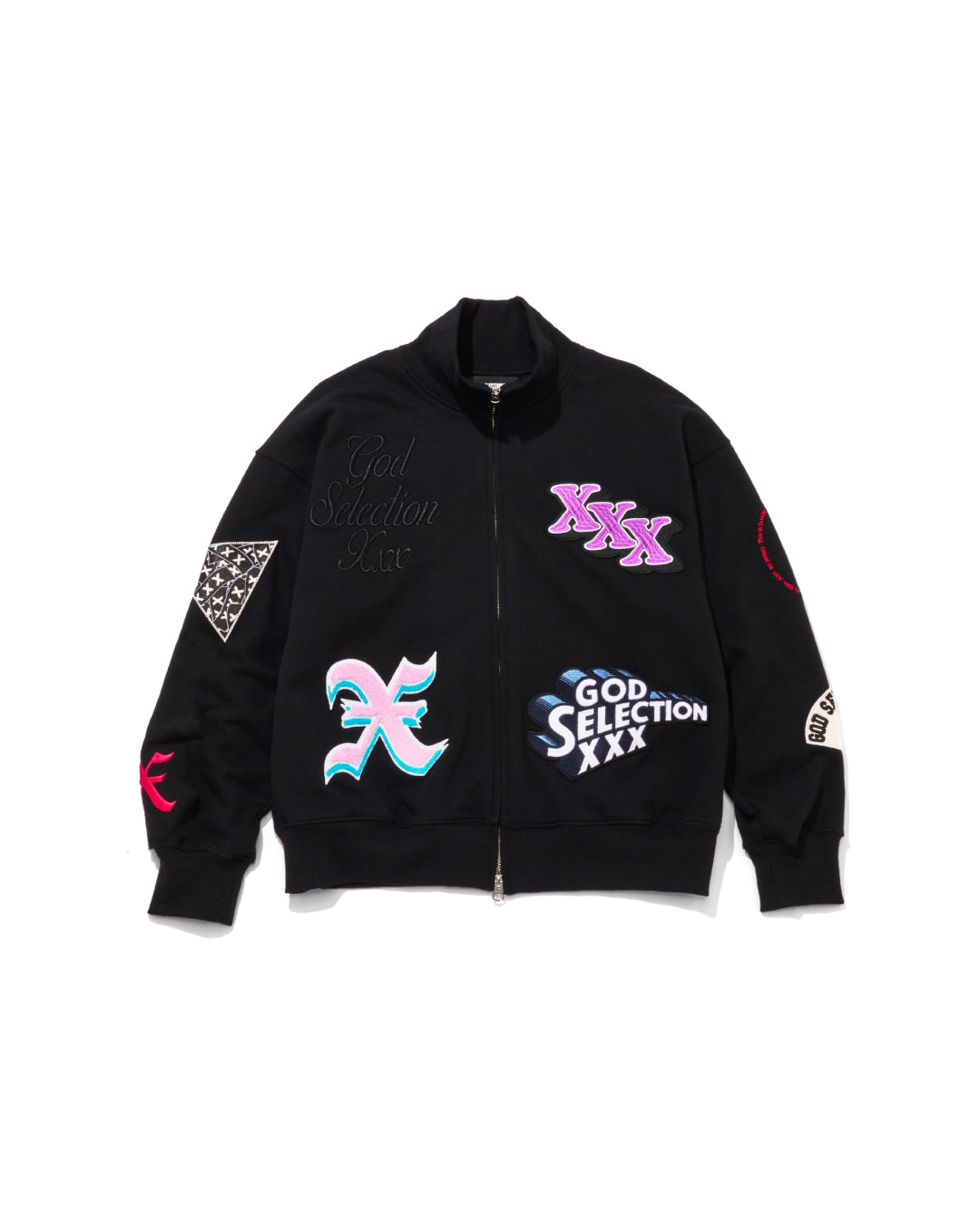 Multi-Logo Patch ZipUp HighNeck Jacket