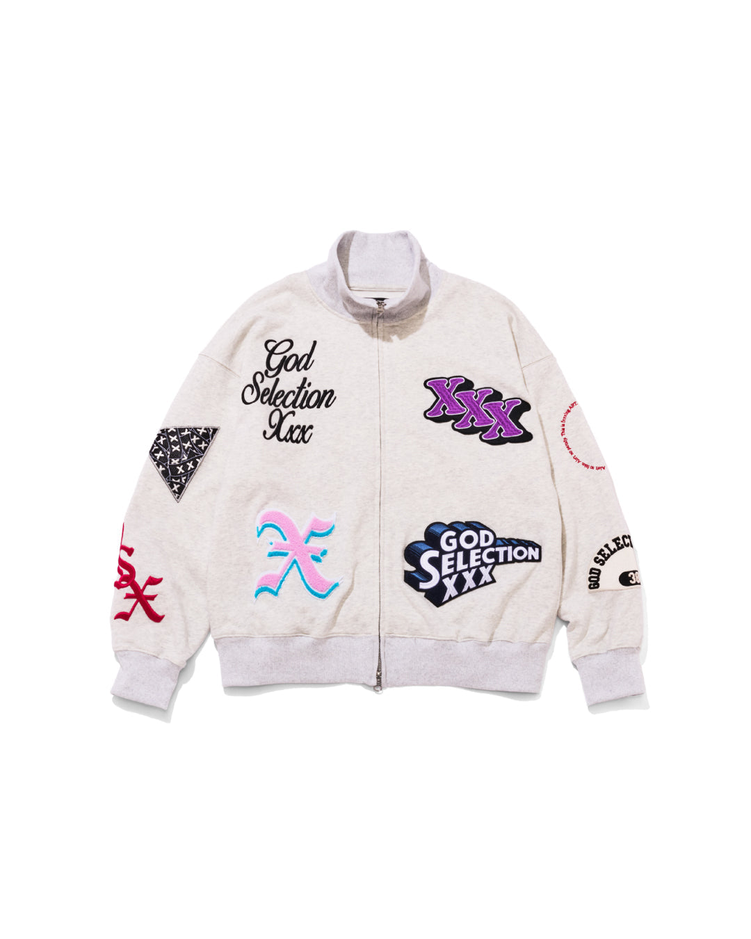 Multi-Logo Patch ZipUp HighNeck Jacket