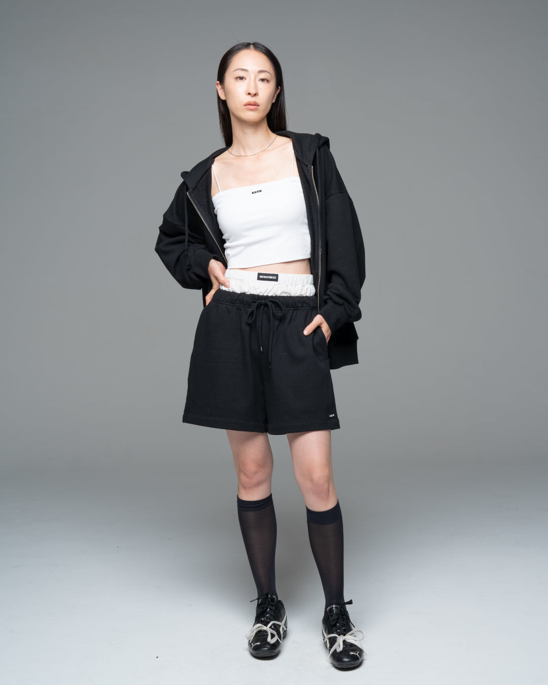 Mini Box Logo Layered Stripe Sweat Shortpants