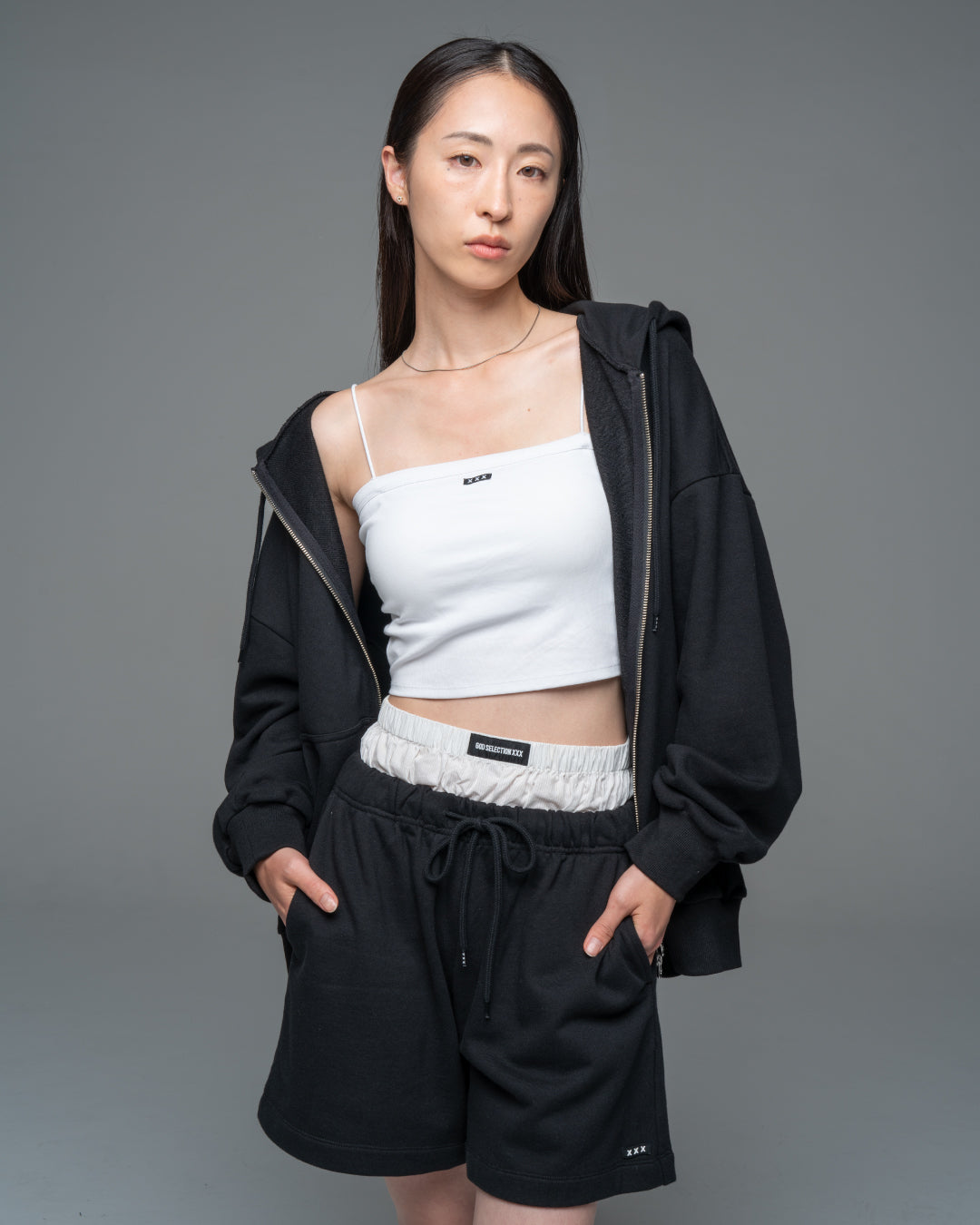 Mini Box Logo Layered Stripe Sweat Shortpants